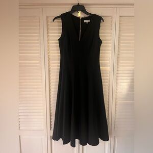 Calvin Klein Black V-Neck Midi Dress